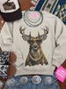 Glam Whitetail Deer Graphic Sweatshirt by Wild Junkie