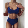 Glitter Sparkling Female Swimsuit High Waist Bikini Women's High Waist Bikinis Party Glitter Scoop Neck Crop Top Swimsuits Two Piece Bathing Suit Women Swimwear Two-pieces Bikini Set Summer Swim Suit by Stevvex