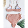 Glitter Sparkling Female Swimsuit High Waist Bikini Women's High Waist Bikinis Party Glitter Scoop Neck Crop Top Swimsuits Two Piece Bathing Suit Women Swimwear Two-pieces Bikini Set Summer Swim Suit by Stevvex