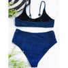 Glitter Sparkling Female Swimsuit High Waist Bikini Women's High Waist Bikinis Party Glitter Scoop Neck Crop Top Swimsuits Two Piece Bathing Suit Women Swimwear Two-pieces Bikini Set Summer Swim Suit by Stevvex