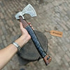 Viking Axe with Leather Wrapped Handle & Engraved Head – JW SteelCrafts by JW SteelCrafts
