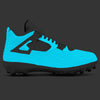 "Glow Up Blue" Jordan 4 Retro TD Football Cleats by Stadium Custom Kicks