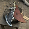Kratos Inspired Blades of Chaos 18-20 Inch Etched Fantasy Knife with Leather Sheath by JW SteelCrafts