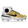 "Gold Glitter" Nike Alpha Huarache Elite 3 Mid Cleats by Stadium Custom Kicks