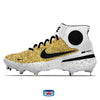 "Gold Glitter" Nike Alpha Huarache Elite 3 Mid Cleats