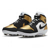 "Gold Toe" Jordan 1 Retro Cleats by Stadium Custom Kicks