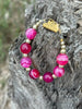 Gold Wild Rose Agate Beaded Bracelet by Wild Junkie