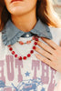 Gold Wild Rose Agate Beaded Necklace by Wild Junkie