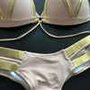 Golden Bikini Set Padded Women Swimsuit Push Up Swimwear Summer Beachwear Bathing Suit Women's Push Up Two Piece Bikini Swimsuits Elegant Lace Up Bathing Suits by Stevvex