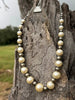 Graduated White Pearl and German Silver Beaded Necklace by Wild Junkie