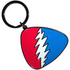 Grateful Dead Red/Blue Plectrum [Keychain] by Rock Band Apparel