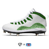 "Green Cement” Jordan Retro 10 Metal Baseball Cleats