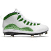 "Green Cement” Jordan Retro 10 Metal Baseball Cleats by Stadium Custom Kicks