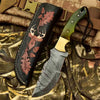 Damascus Steel Tracker Knife – Multiple Handle Colors | JW SteelCrafts by JW SteelCrafts