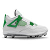 "Green" Jordan 4 Retro MCS Cleats by Stadium Custom Kicks