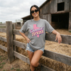 Choosin’ Texas Pink Graphic Tee – Retro Cowgirl Texas Shirt by Hey Jude Graphic Tees