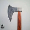 Damascus Steel Scandinavian Working Bearded Axe with Crescent Edge | JW SteelCrafts by JW SteelCrafts