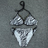 Halter Bikini Bandage Swimsuit Solid Swimwear Sport Liquid Metallic Shiny String Bikini 2 Piece Swimsuit Set Women Shiny Bikini Set Bathing Suit Push Up Two-piece Suit by Stevvex