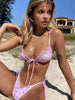 Halter Bikinis Swimsuit String Bikini Swimsuit for Women Triangle Tie Side Adjustable Swimsuit Bathing Suit 2 Piece Set New 2 Piece Swimwear High Cut Bikini Set Print Bandage Beachwear by Stevvex