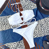 Halter Hollow Cross Bikinis Set Swimsuit Women's New Solid Two-Piece Swimwear Two Piece Swimsuit Halter Crisscross Cut Out Bikini Wrap Top with High Waist Bottom Beach Swimwear Summer Beachwear Woman Bath Bathing Suit by Stevvex