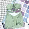 Halter Hollow Cross Bikinis Set Swimsuit Women's New Solid Two-Piece Swimwear Two Piece Swimsuit Halter Crisscross Cut Out Bikini Wrap Top with High Waist Bottom Beach Swimwear Summer Beachwear Woman Bath Bathing Suit by Stevvex