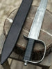 Hand-Forged Carbon Steel Long Blade with Guard | Wrapped Grip | Leather Cover Included by JW SteelCrafts