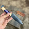 5-Piece Chef Knife Set with Hammered Black Blades, Purple Resin & Olive Wood Handles by JW SteelCrafts