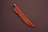 Handcrafted Damascus Steel Fish Fillet Knife with Blue Pakka Wood Handle and Leather Sheath by JW SteelCrafts
