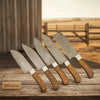 5 Piece Damascus Kitchen Knife Set - Walnut Wood Handle Professional Cooking Knife Set by JW SteelCrafts