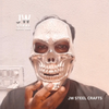 Handcrafted Metal Skull Mask: Choose Copper, Chrome or Antique Finish by JW SteelCrafts