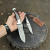 3-Piece High Carbon Steel Kitchen Knife Set — Cleaver, Chef & Paring Knife with Dark Rosewood Handles & Leather Sheaths by JW SteelCrafts