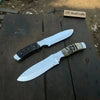 Bushcraft Knives Handcrafted D2 Steel Fixed Blade Set with Ram Horn Handles by JW SteelCrafts