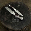 3-Piece High Carbon Steel Kitchen Knife Set — Cleaver, Chef & Paring Knife with Dark Rosewood Handles & Leather Sheaths by JW SteelCrafts