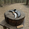 Handmade Damascus Karambit Knife with Horn Handle and Finger Ring by JW SteelCrafts