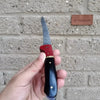 13-Inch Forged Damascus Boning & Fillet Knife — Blue and Red Two-Tone Resin Handle, Steel Bolster & Silver Pins by JW SteelCrafts