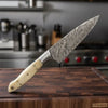 Custom Handmade Damascus Bunka Knife with Bone Handle and Steel Bolster, Hand Forged Japanese knives by JW SteelCrafts
