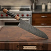 Damascus Kiritsuke Gyuto Chef Knife 12” – Olive Wood & Black Resin Handle with Brass Spacers | Full Tang Japanese Hybrid Knife by JW SteelCrafts