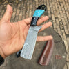 Handmade Damascus Skinner 7”–8” Knife Set Cowboy Ranch Blades Turquoise Handle with Sheath by JW SteelCrafts