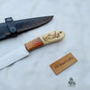 Handmade 13 Inch Fillet Knife with Engraved Bone and Wood Handle, Full Tang Fishing Knife with Leather Sheath by JW SteelCrafts
