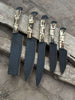 Handmade Hammered Chef Knife Set with Stag Antler Handles | 5-Piece Kitchen Knife Set by JW SteelCrafts