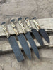 Handmade Hammered Chef Knife Set with Stag Antler Handles | 5-Piece Kitchen Knife Set by JW SteelCrafts