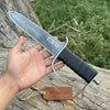 Black Grip Medieval Dagger | Handmade Acid-Washed Leather Handle Blade by JW SteelCrafts