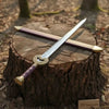 Handmade Medieval Knight Sword Replica | Polished Carbon Steel, Leather Handle & Wooden Scabbard by JW SteelCrafts