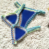 Handmade Women Bikini Crochet Knit Swimwear Halter Patchwork Bathing Suit Women's Swimsuit Strappy Side 2 Piece Bikini Set Triangle Beach Swimwear by Stevvex
