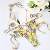 Handwork Bikinis Small Ruffle Swimsuit Vintage Print Swimwear Women Bathing Suit Leopard Patchwork Bikini Set String by Stevvex