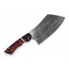 10" Overall Handmade Damascus Cleaver Knife with Rosewood Handle, Steel Bolster & Brass Pins | Twisted Damascus Pattern by JW SteelCrafts