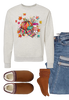 Colorful Hello Fall Graphic Crewneck Sweatshirt by Ocean & 7th
