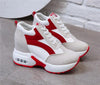 High Heel Womens Sneakers Shoes Red Black Air Cushion Casual Shoes Women Sneakers Modern Shoes Classic Athletic Sports Walking Shoes With Lace Up Platform Leather Trainers by Stevvex