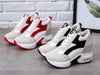 High Heel Womens Sneakers Shoes Red Black Air Cushion Casual Shoes Women Sneakers Modern Shoes Classic Athletic Sports Walking Shoes With Lace Up Platform Leather Trainers by Stevvex