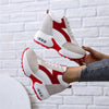 High Heel Womens Sneakers Shoes Red Black Air Cushion Casual Shoes Women Sneakers Modern Shoes Classic Athletic Sports Walking Shoes With Lace Up Platform Leather Trainers by Stevvex